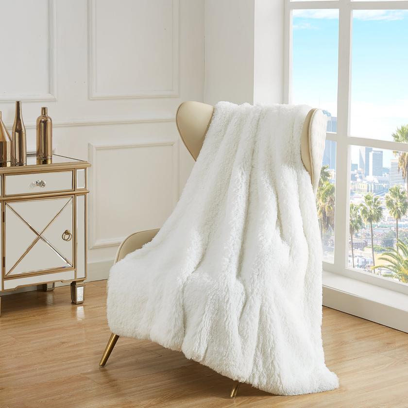 Shaggy Faux Fur Plush Blanket For Sale