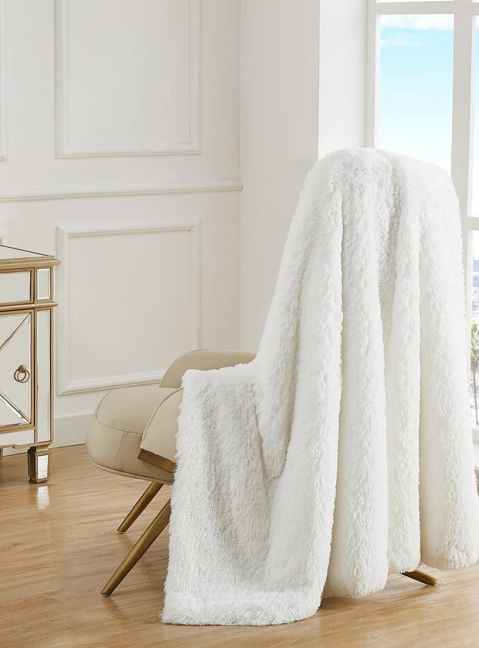 Shaggy Faux Fur Plush Blanket For Sale