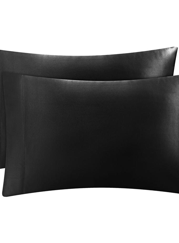 Solid Satin Pillow Case Set Free shipping