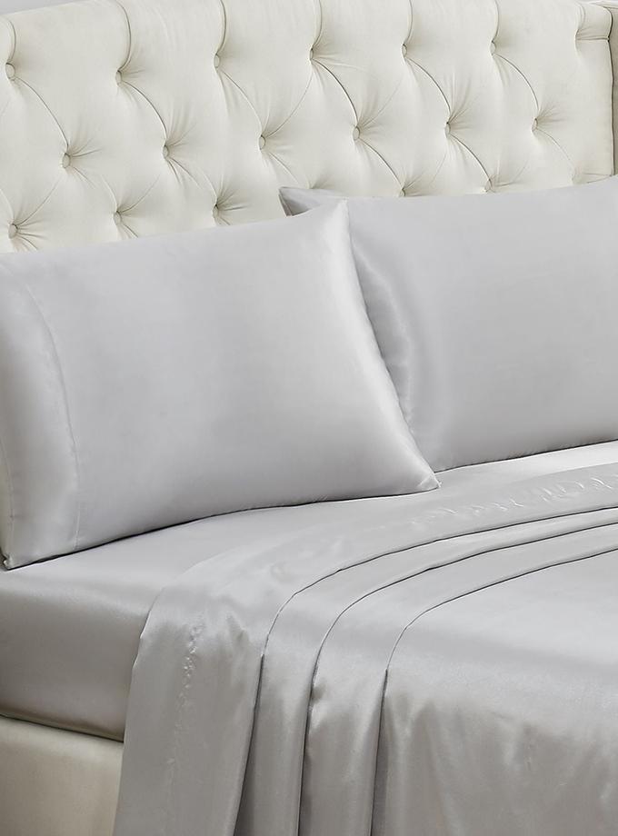 Solid Satin Pillow Case Set On Sale