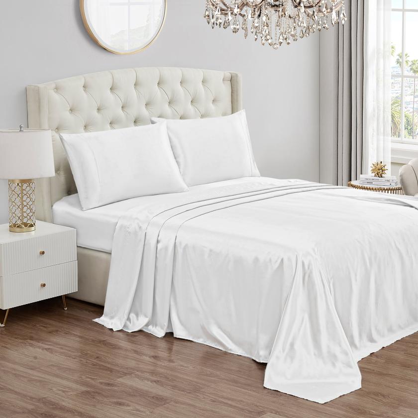 Solid Satin Sheet Set Same Day Delivery