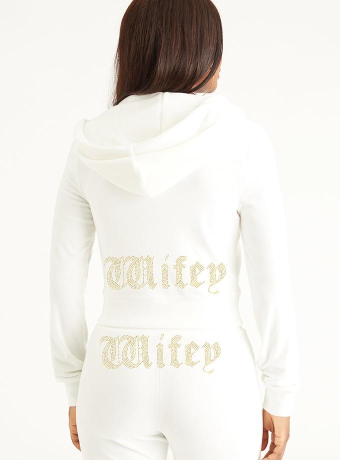 Wifey Big Bling Velour Hoodie Same Day Delivery